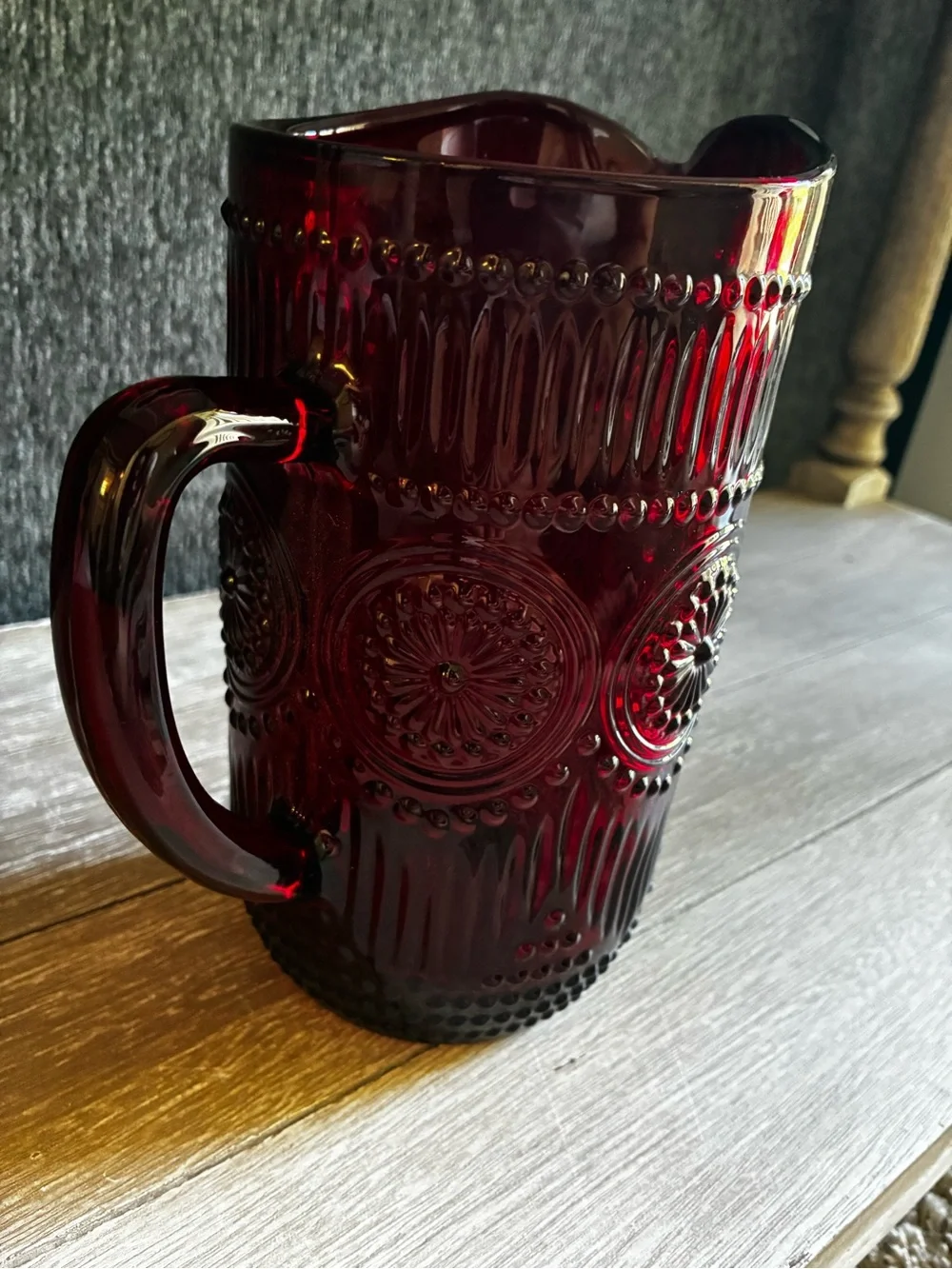 The Pioneer Woman Retired Adeline Ruby Red Glass Pitcher